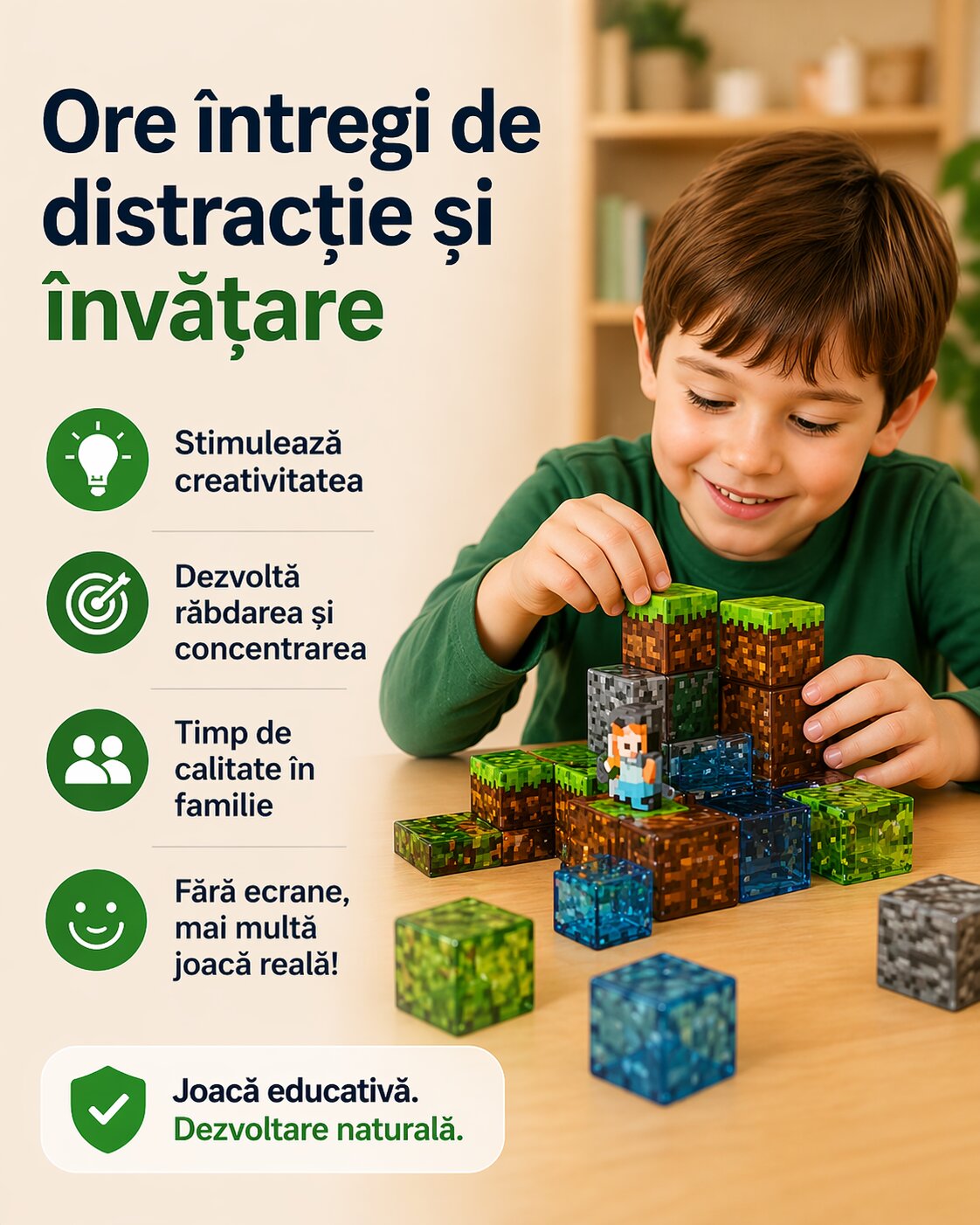 Blocuri Magnetice Set - Ține copilul departe de tabletă
